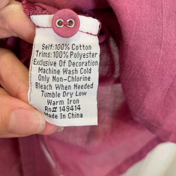 Johnny Was Biya Irma Embroidered Blouse Mauve Violet Floral Scroll Cotton S - Picture 6 of 7